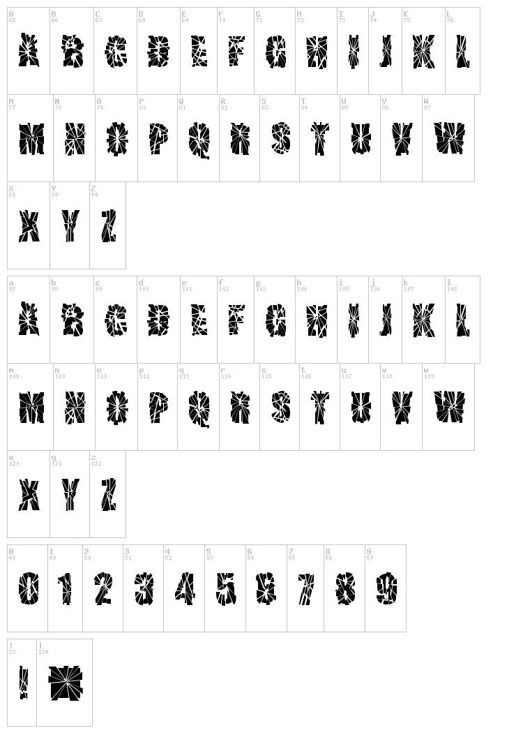 Sniper Shot font map